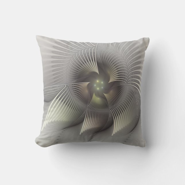 Modern Abstract 3D Shape Fractal Art Cushion (Front)