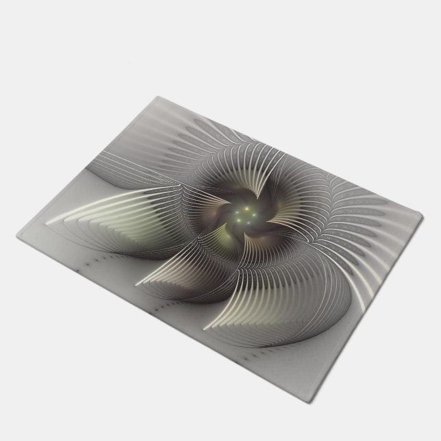 Modern Abstract 3D Shape Fractal Art Doormat (Angled)