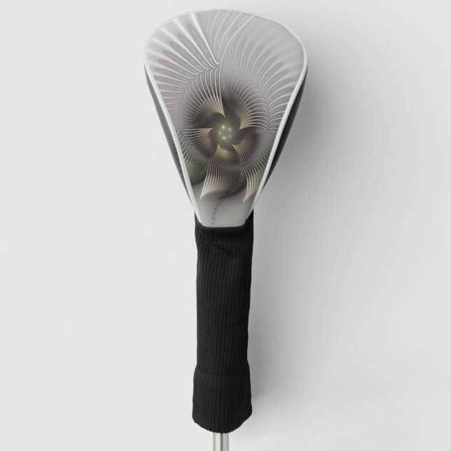 Modern Abstract 3D Shape Fractal Art Golf Head Cover (Front)