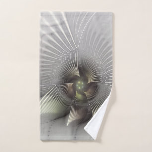 Modern Abstract 3D Shape Fractal Art Hand Towel
