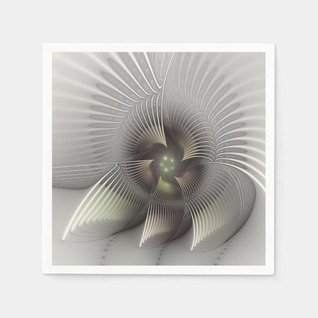 Modern Abstract 3D Shape Fractal Art Napkin (Front)