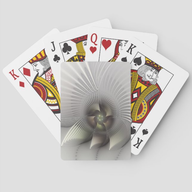 Modern Abstract 3D Shape Fractal Art Playing Cards (Back)