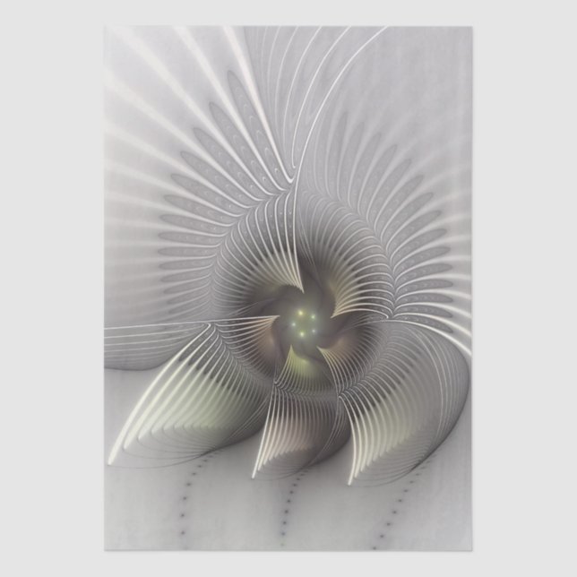 Modern Abstract 3D Shape Fractal Art Tissue Paper (Front)