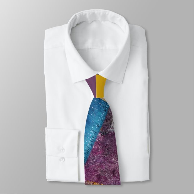 Modern Abstract Acrylic Painting Art Artist Tie (Tied)
