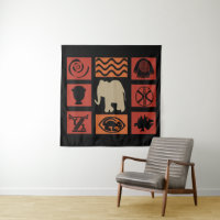 Modern Abstract African symbol and elephant art
