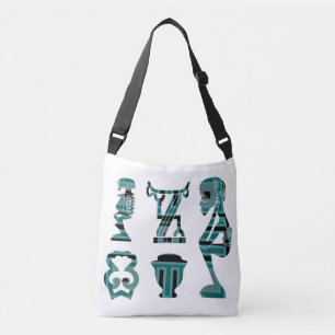 Modern abstract african tribal silhouette crossbody bag