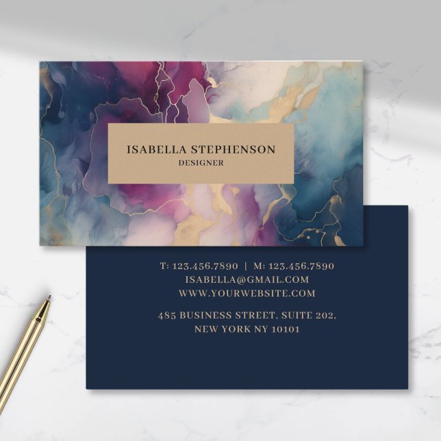Modern Abstract Alcohol Ink Business Card (Creator Uploaded)