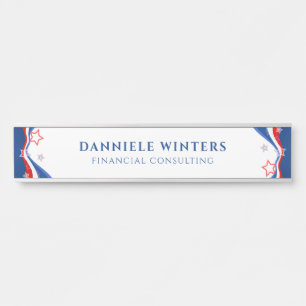 Modern Abstract American Flag Design Door Sign