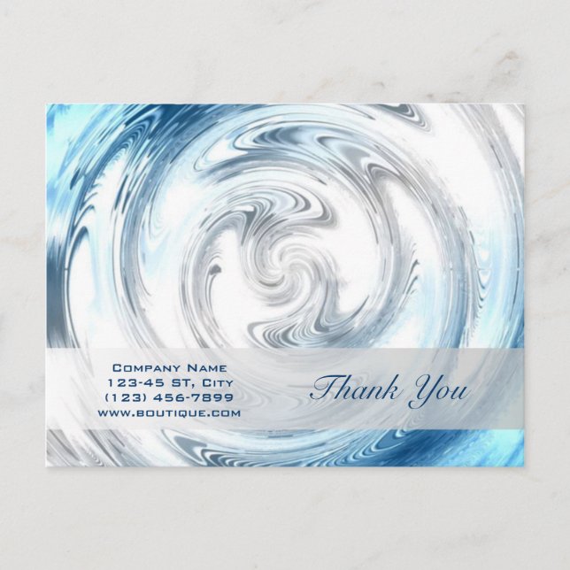 modern abstract aqua blue ripple plumber postcard (Front)