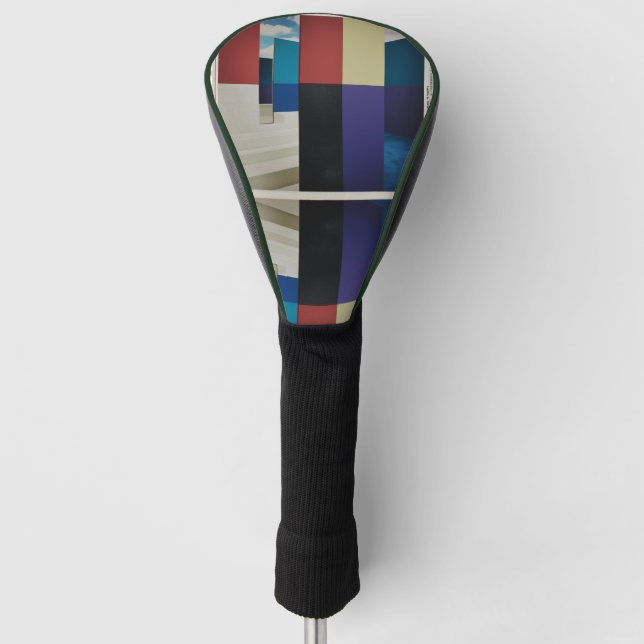 Modern Abstract Architectural Color-Block Golf Head Cover (Front)