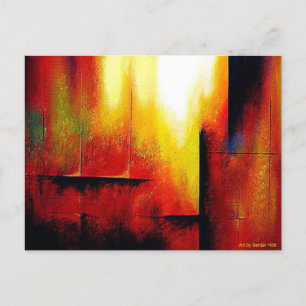 Modern Abstract Art Acrylic Painting Template Postcard
