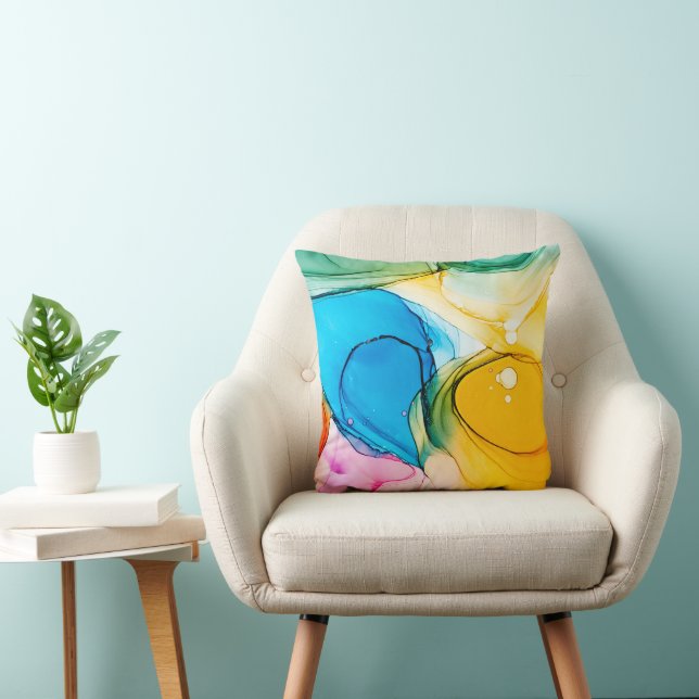 Modern Abstract Art Alcohol Ink  Cushion (Chair)
