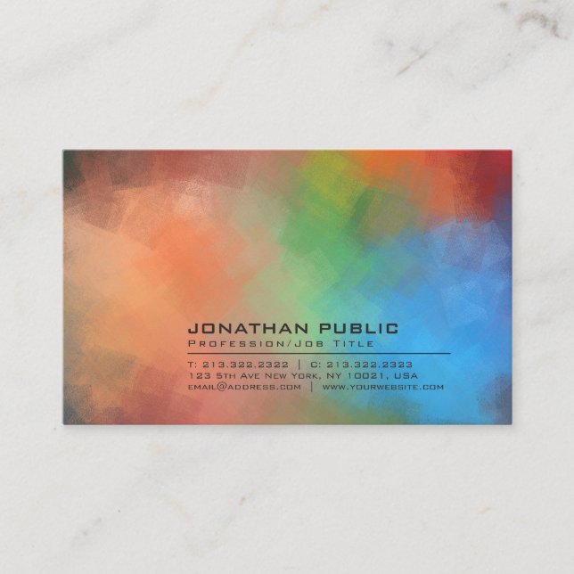 Modern Abstract Art Background Professional Plain Business Card (Front)