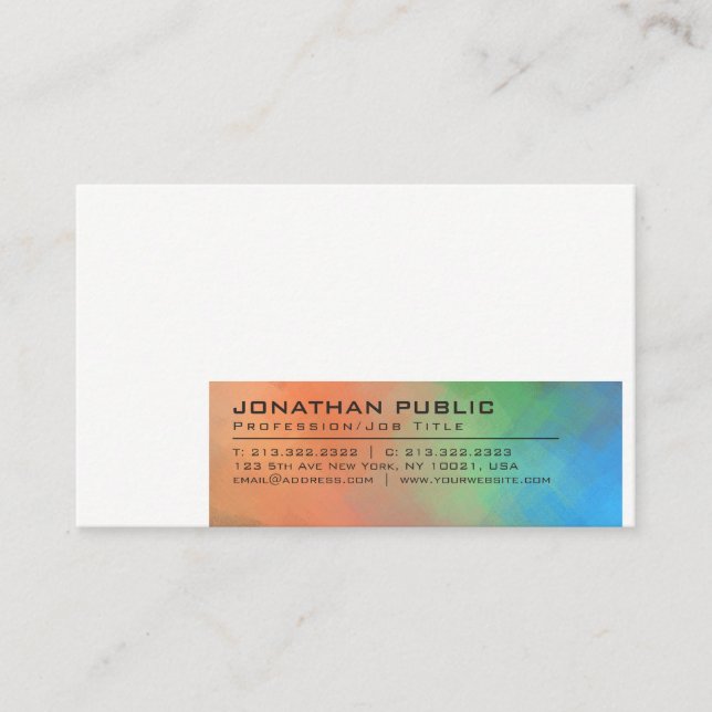 Modern Abstract Art Background Professional Plain Business Card (Front)