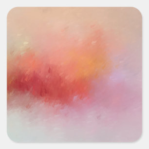 Modern Abstract Art Blank Template Blue Pink Red Square Sticker