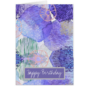 Modern abstract art blue and purple