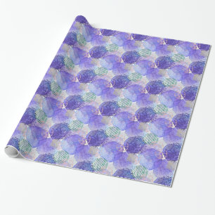 Modern abstract art blue and purple wrapping paper