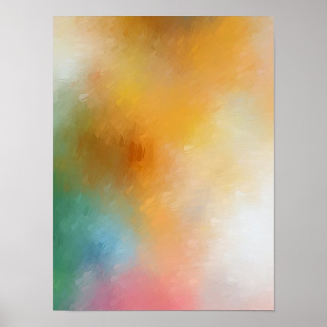 Modern Abstract Art Blue Green Pink Purple Red Poster (Front)