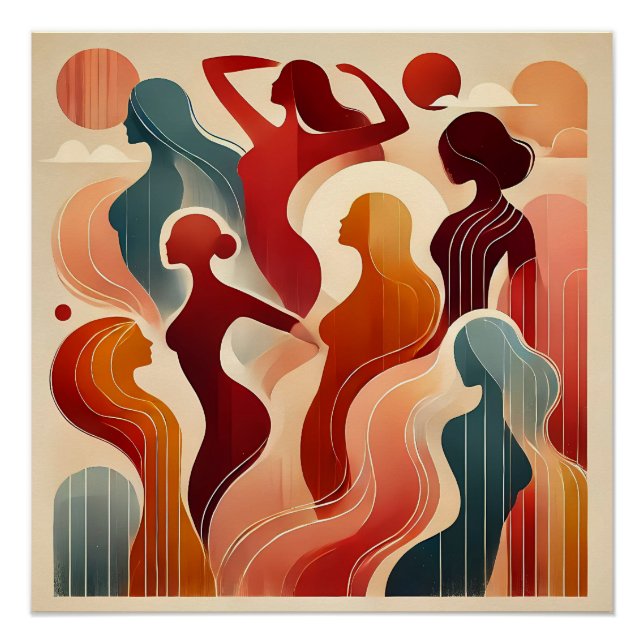 Modern Abstract Art Celebrating Women Empowerment Poster (Front)