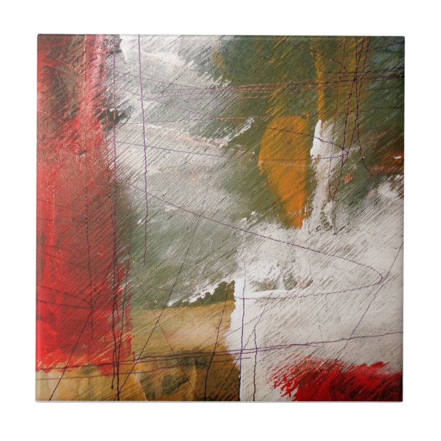 Modern Abstract Art Ceramic Tile (Front)