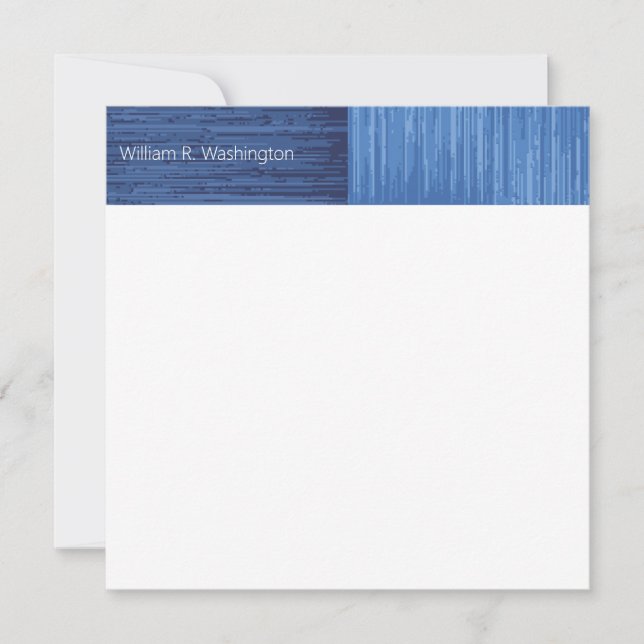 Modern Abstract Art Colour Block Stripe Blue White Invitation (Front)