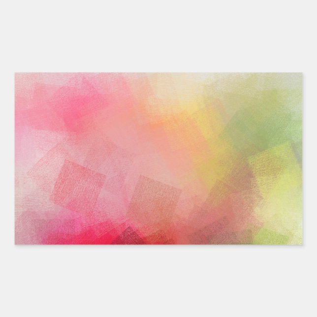 Modern Abstract Art Colourful Blank Template Custo Rectangular Sticker (Front)