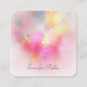 Modern Abstract Art Colourful Elegant Template Square Business Card