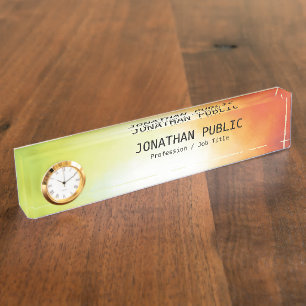 Modern Abstract Art Colourful Personalised Templat Nameplate