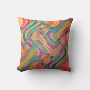 Modern Abstract Art Colourful Stained Glass Look Cushion