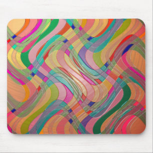 Modern Abstract Art Colourful Stained Glass Look Mouse Pad