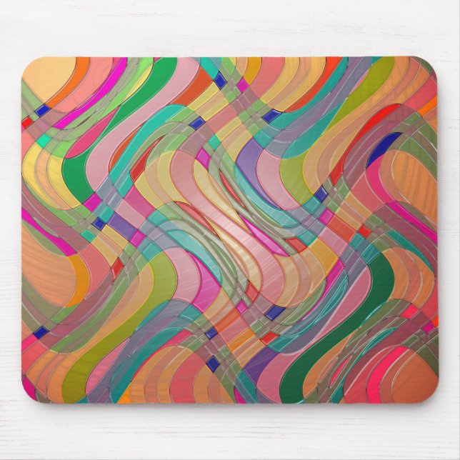 Modern Abstract Art Colourful Stained Glass Look Mouse Pad (Front)