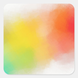 Modern Abstract Art Custom Blue Green Red Yellow Square Sticker