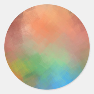 Modern Abstract Art Elegant Colourful Blank Trendy Classic Round Sticker