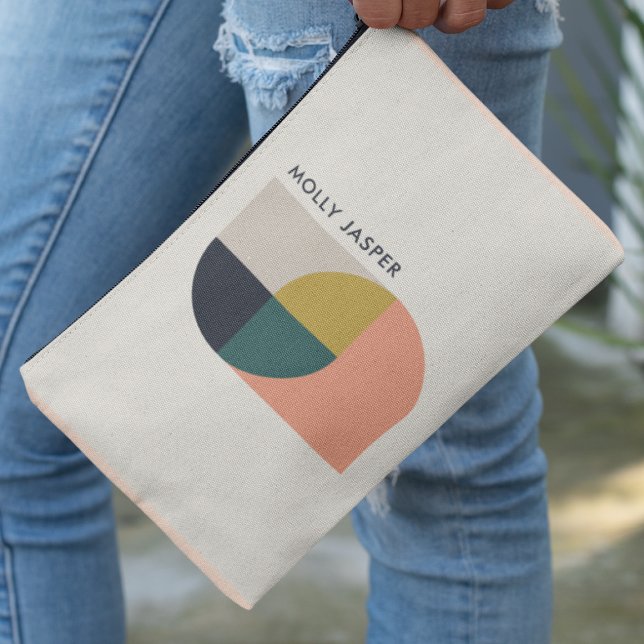 Modern Abstract Art Elegant Geometric Minimalist Accessory Pouch (Creator Uploaded)