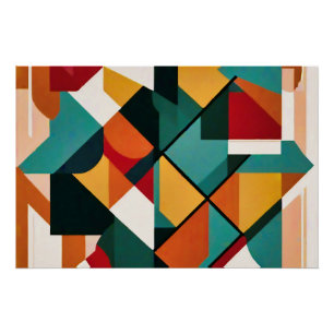 Modern Abstract Art Elegant Geometric  Poster