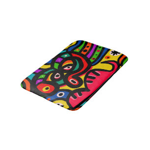 Modern Abstract Art Face Bath Mat