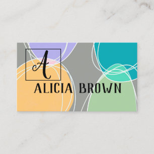 modern abstract art geometric colourful shapes business card