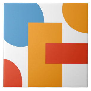 Modern Abstract Art Geometric Shapes Ceramic Tile