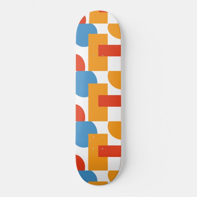 Modern Abstract Art Geometric Shapes Skateboard (Front)