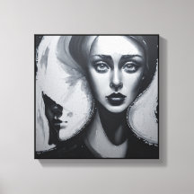 Modern abstract art Girl with second face