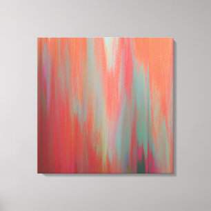 Modern Abstract Art Hot Pink and Orange Canvas Print