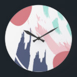 Modern Abstract Art Large Clock<br><div class="desc">Intricate brush strokes and watercolor art in a poster. Perfect accent for homes.</div>