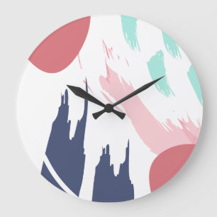 Modern Abstract Art Large Clock