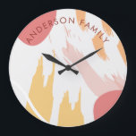 Modern Abstract Art Large Clock<br><div class="desc">Intricate brush strokes and watercolor art in a poster. Perfect accent for homes.</div>