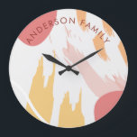 Modern Abstract Art Large Clock<br><div class="desc">Intricate brush strokes and watercolor art in a poster. Perfect accent for homes.</div>
