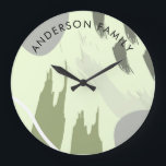 Modern Abstract Art Large Clock<br><div class="desc">Intricate brush strokes and watercolor art in a poster. Perfect accent for homes.</div>