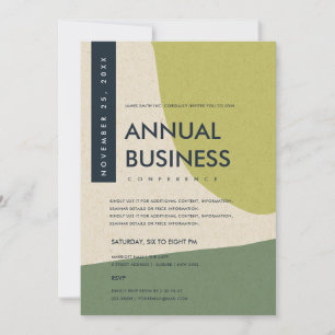 MODERN ABSTRACT ART LIME GREEN CONFERENCE EVENT INVITATION