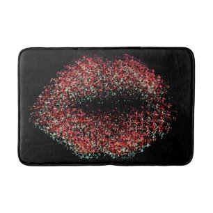 Modern Abstract Art Lips #11 Bath Mat