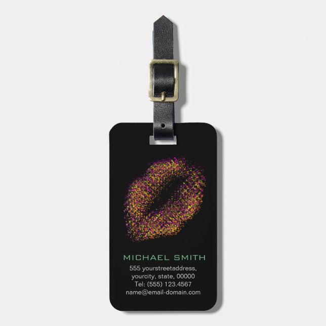 Modern Abstract Art Lips #14 Luggage Tag (Front Vertical)