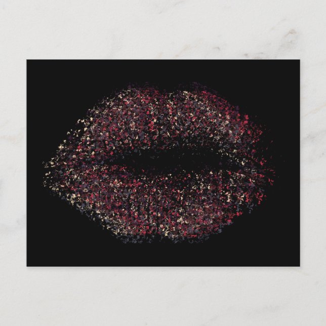 Modern Abstract Art Lips #17 Postcard (Front)